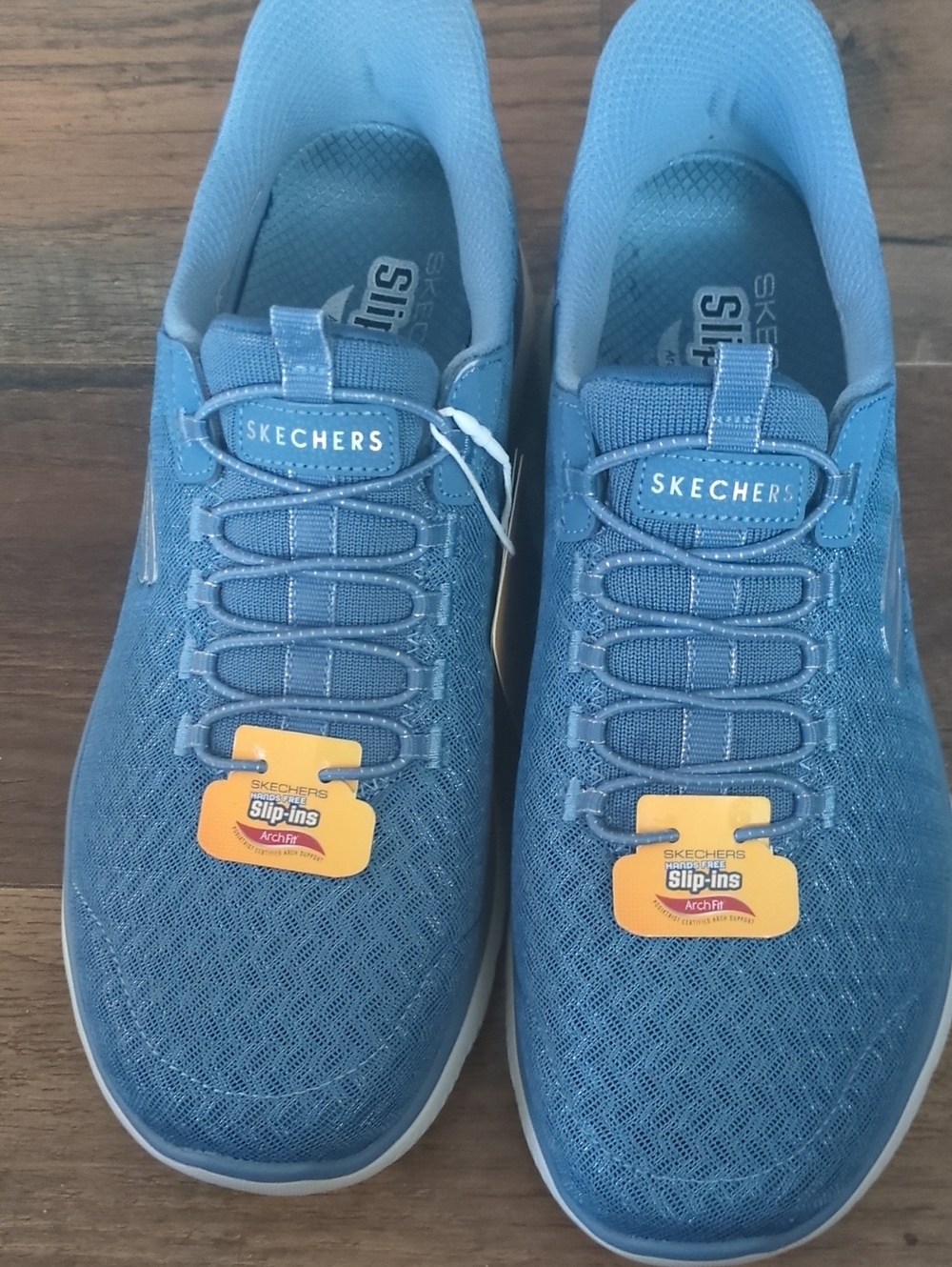 Skechers Women's Blue Slip-On Athletic Sneakers